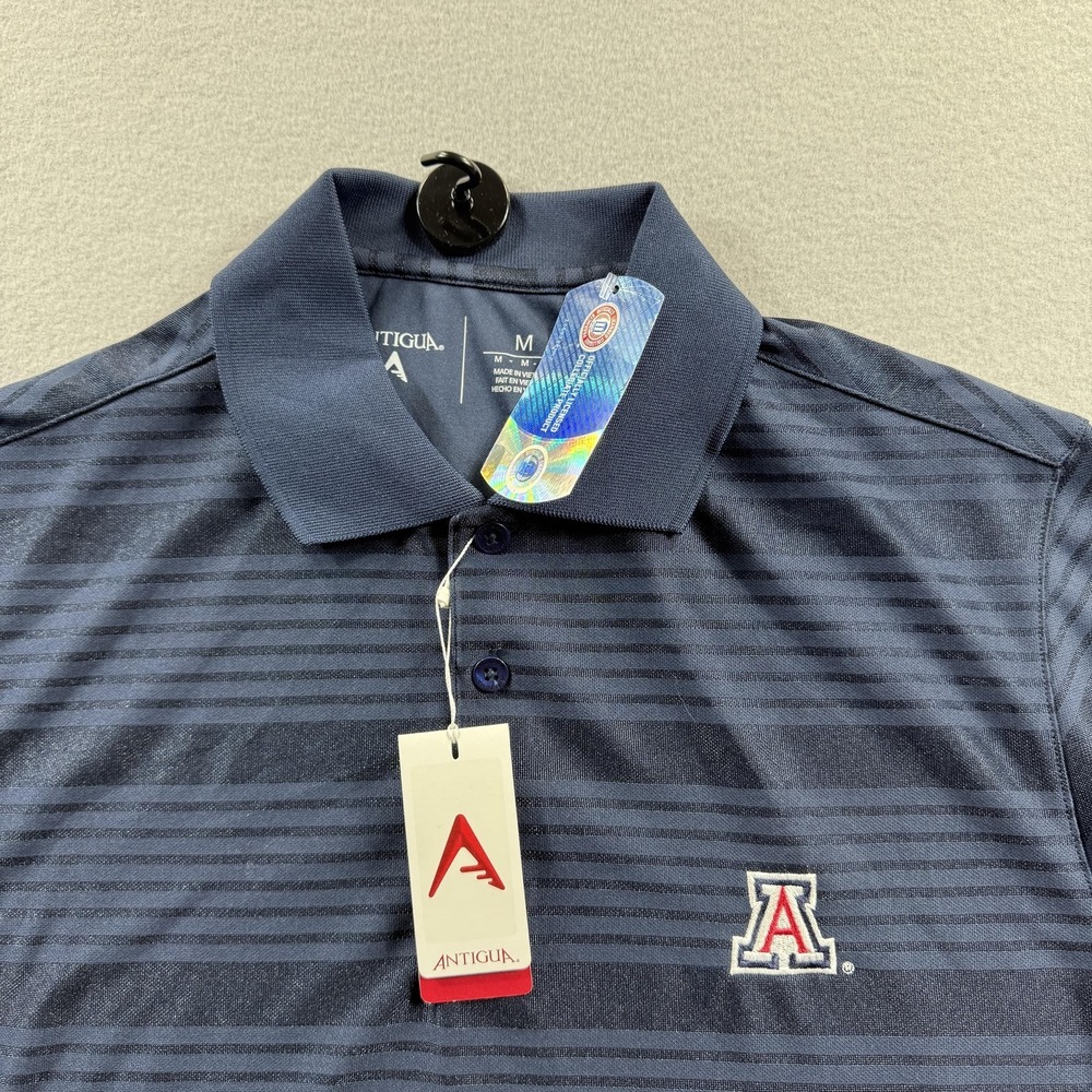 Arizona Wildcats Shirt Mens‎ Medium Blue NCAA Golf Antigua Polo Striped Top - Picture 4 of 7